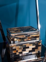 Fifty Five South Set of 2 Gold Horn Trinket Boxes - Image 3 of 4