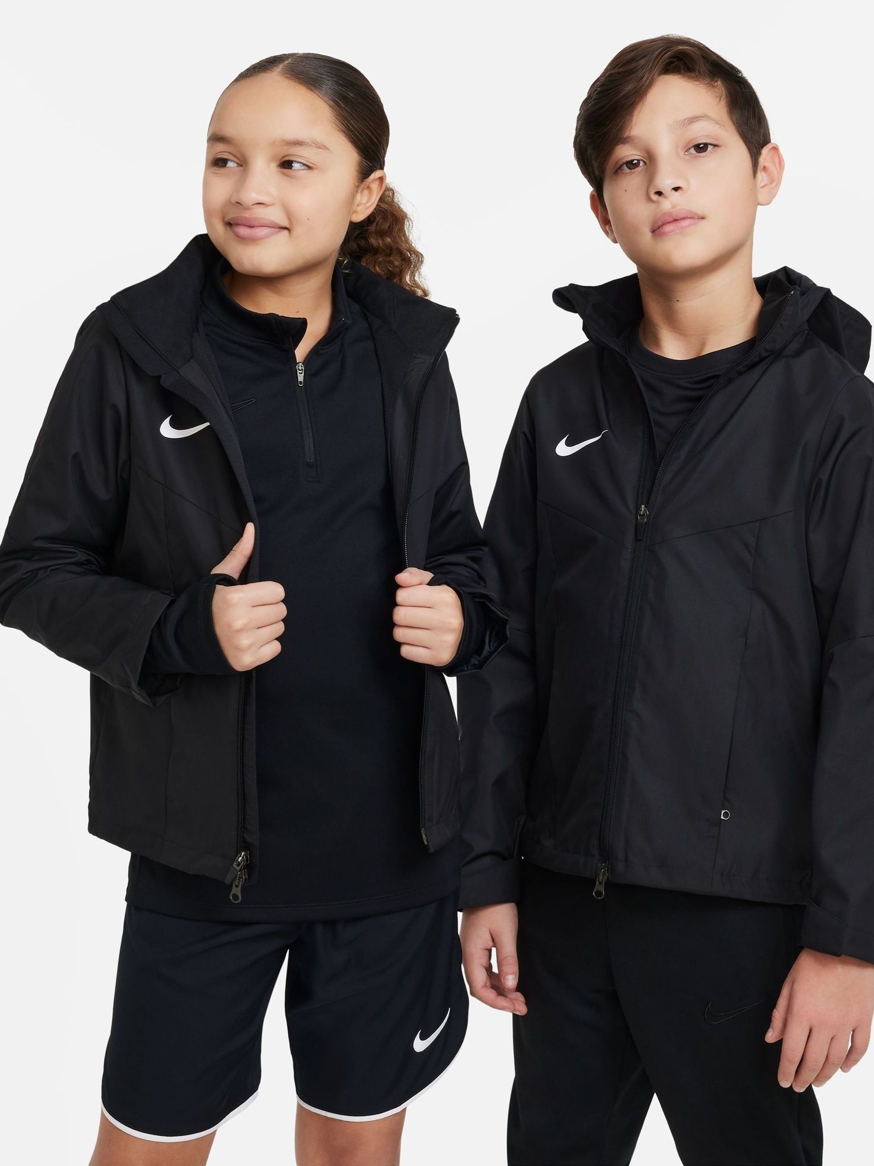 Buy Nike Black White Dri FIT Academy Training Rain Jacket from Next Luxembourg