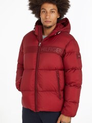 Tommy Hilfiger Red High Loft Puffer Jacket - Image 1 of 3