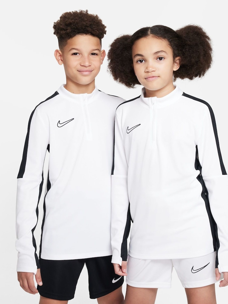 Nike White/Black Dri-FIT Academy Half Zip Training Drill Top - Image 4 of 8
