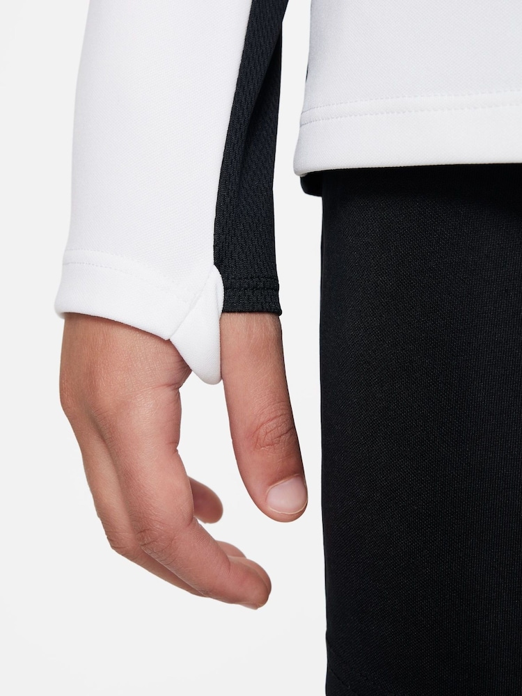 Nike White/Black Dri-FIT Academy Half Zip Training Drill Top - Image 8 of 8