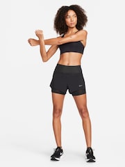 Nike Black Dri FiT Swift Mid Rise 3 Inch 2 in 1 Running Shorts with Pockets - Image 7 of 10