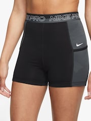 Nike Black/Grey Pro Dri-FIT 3-Inch Shorts - Image 3 of 5