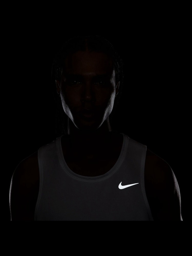 Nike White Dri-FIT Miler Running Vest Top - Image 12 of 12
