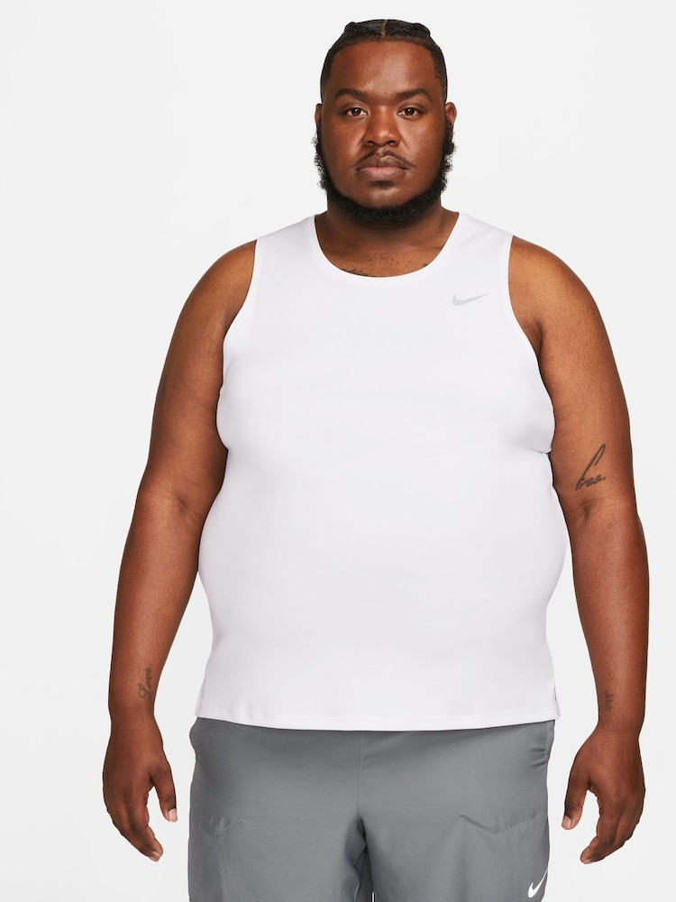 Nike White Dri-FIT Miler Running Vest Top - Image 4 of 12