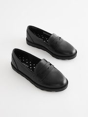Schwarz/Matt - Slipper aus Leder für die Schule - Image 1 of 7