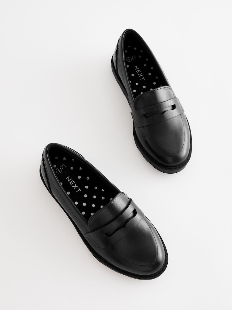 Schwarz/Matt - Slipper aus Leder für die Schule - Image 3 of 7