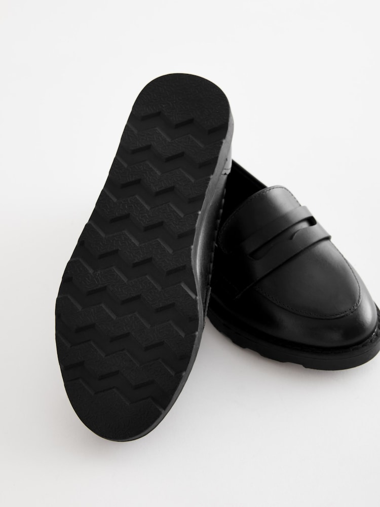 Schwarz/Matt - Slipper aus Leder für die Schule - Image 5 of 7