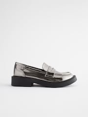 Silver Metallic Chunky Loafers - Image 2 of 5