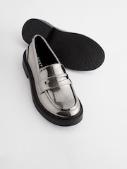 Silver Metallic Chunky Loafers - Image 4 of 5