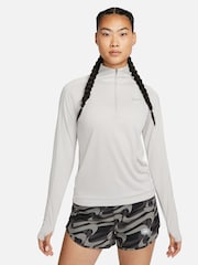 Nike Light Grey Dri-FIT Pacer 1/4Zip Running Top - Image 1 of 7