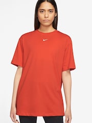 Nike Red Mini Swoosh Oversized T-Shirt - Image 1 of 3