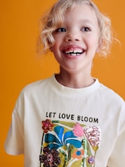 Ecru Oversized Embellished Graphic T-Shirt (3-16yrs) - Image 5 of 8