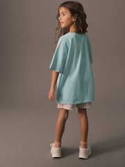 Blue/Pink Oversized Embellished Graphic T-Shirt (3-16yrs) - Image 3 of 6
