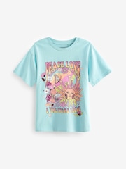 Blue/Pink Oversized Embellished Graphic T-Shirt (3-16yrs) - Image 4 of 6