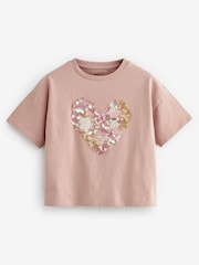 Pink Heart Sequin T-Shirt (3-16yrs) - Image 5 of 7