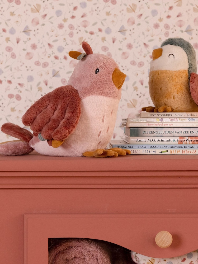 Little Dutch Pink Flowers and Butterflies Cuddly Toy Bird - Image 2 of 4