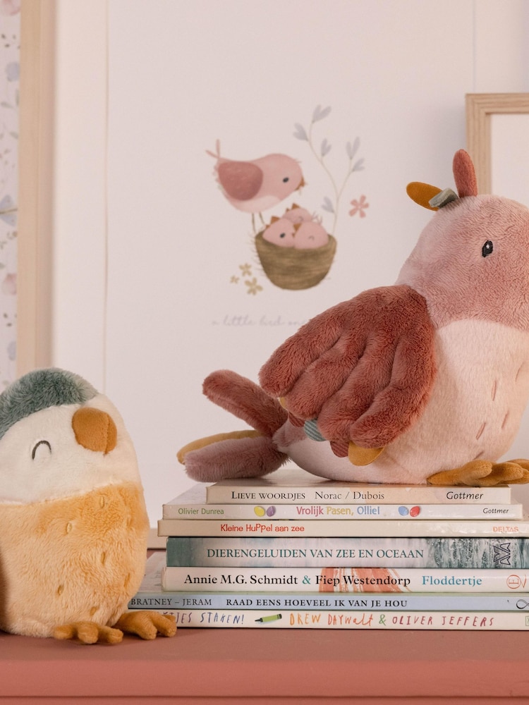 Little Dutch Pink Flowers and Butterflies Cuddly Toy Bird - Image 4 of 4