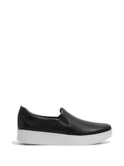 FitFlop Rally Leather Slip-On Skate Trainers - Image 1 of 4