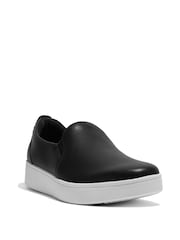 FitFlop Rally Leather Slip-On Skate Trainers - Image 2 of 4