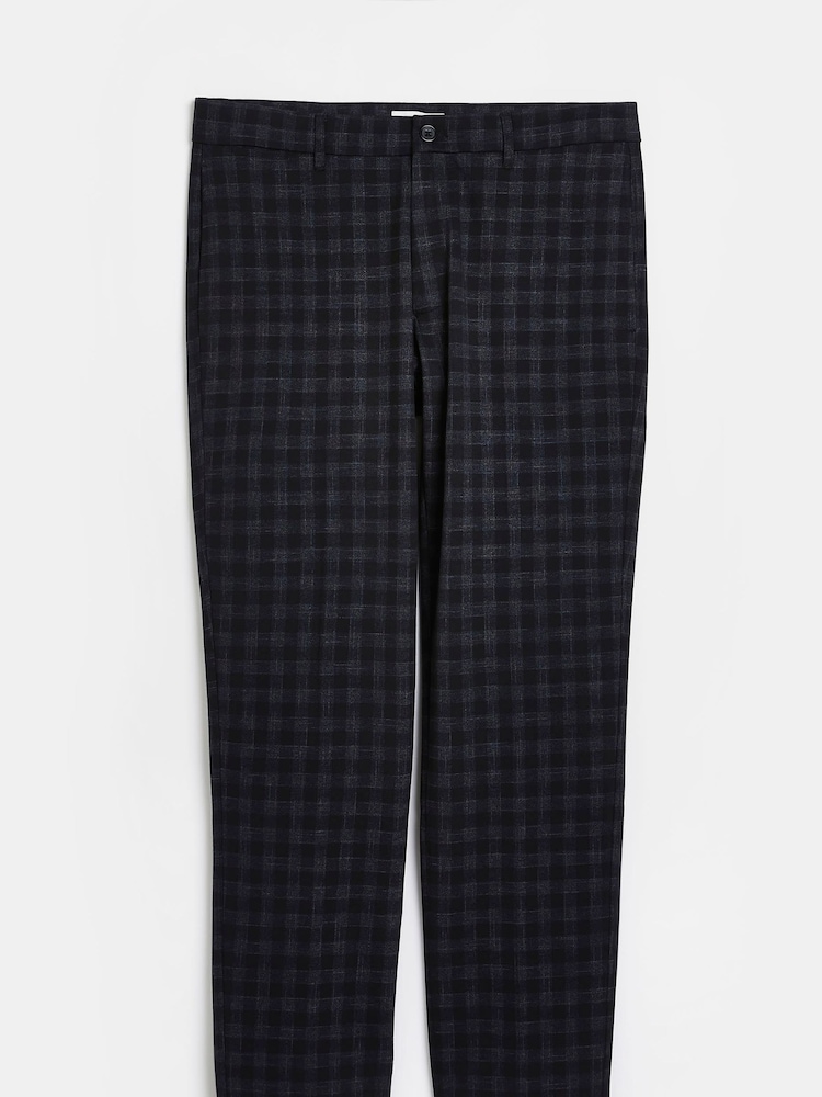 River Island Navy Blue Buffalo Check Trousers - Image 4 of 4
