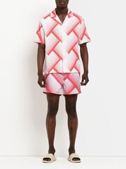 River Island White Digital Print Textured Shirt - Image 1 of 4