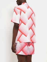 River Island White Digital Print Textured Shirt - Image 2 of 4