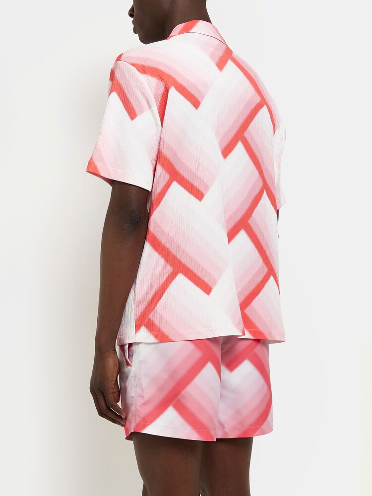 River Island White Digital Print Textured Shirt - Image 2 of 4
