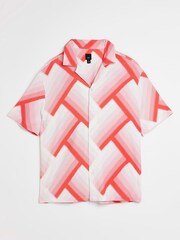 River Island White Digital Print Textured Shirt - Image 4 of 4