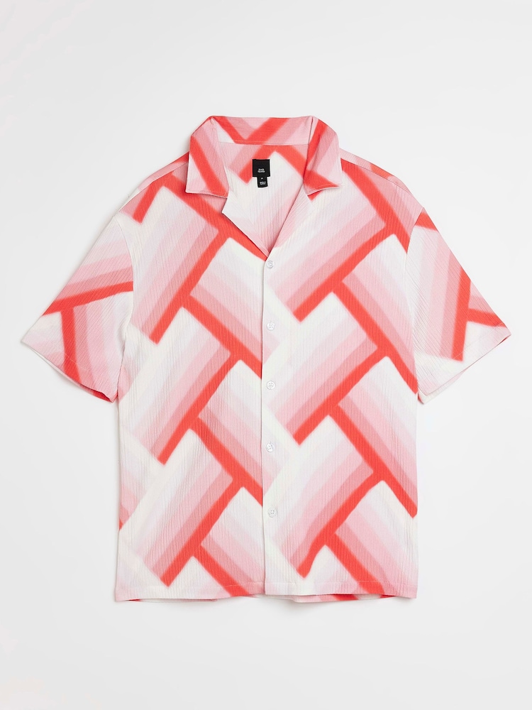 River Island White Digital Print Textured Shirt - Image 4 of 4