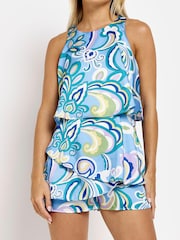 River Island Overall mit Rüschenlage, Blau (Kurzgröße) - Bild 1 von 6