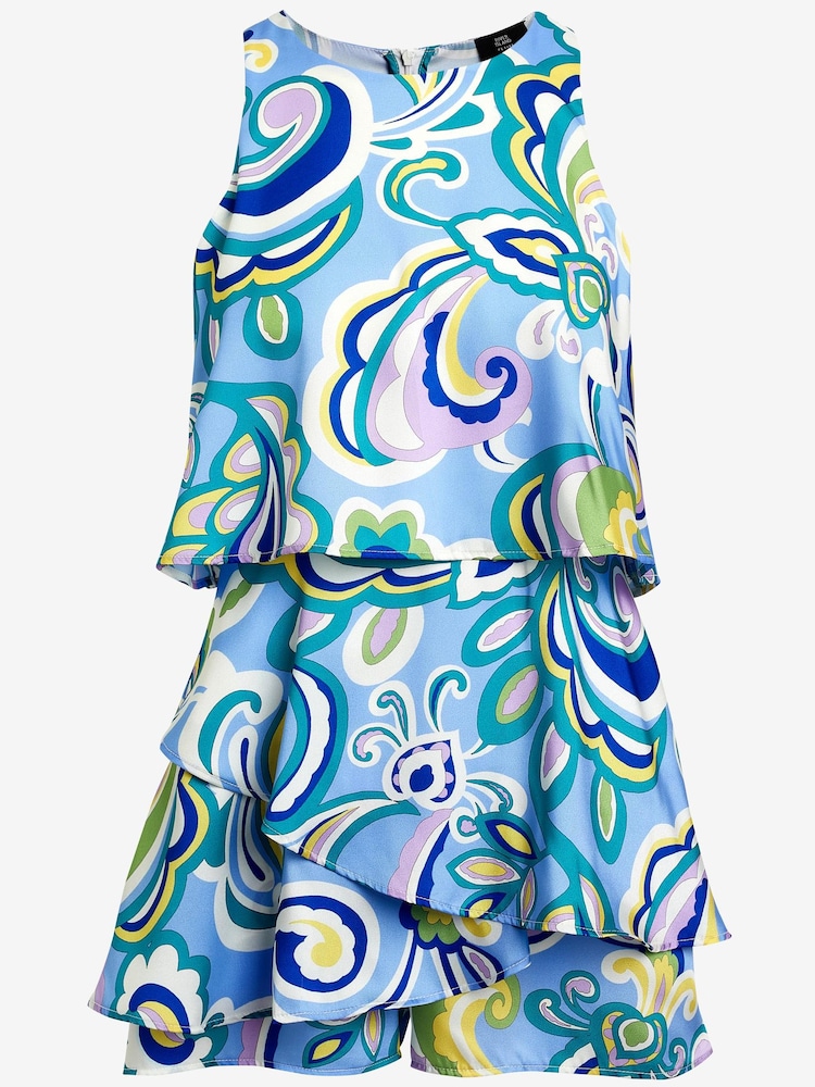 River Island Overall mit Rüschenlage, Blau (Kurzgröße) - Bild 6 von 6