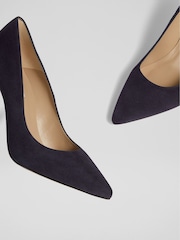 LK Bennett Blue Fern Suede Pointed Courts - Image 3 of 4