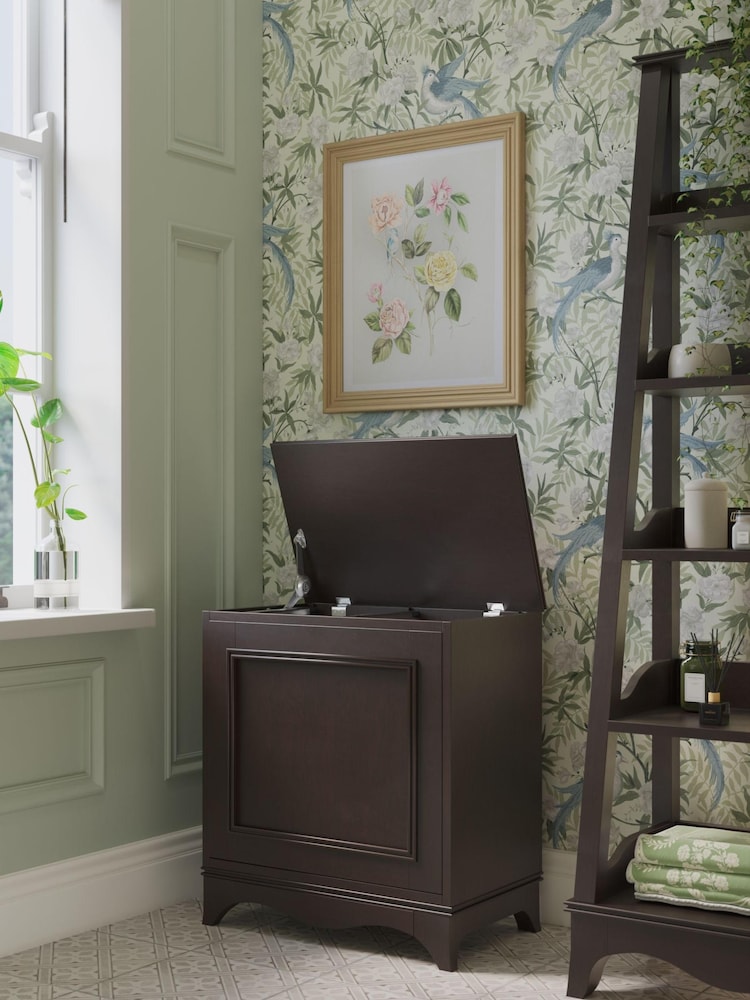 Laura Ashley Dark Broughton Bathroom Laundy Hamper - Image 2 of 6