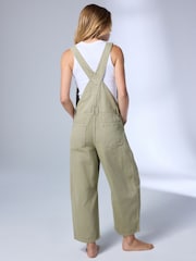 Sage Green Denim Barrel Dungaree Jumpsuit - Image 3 of 7