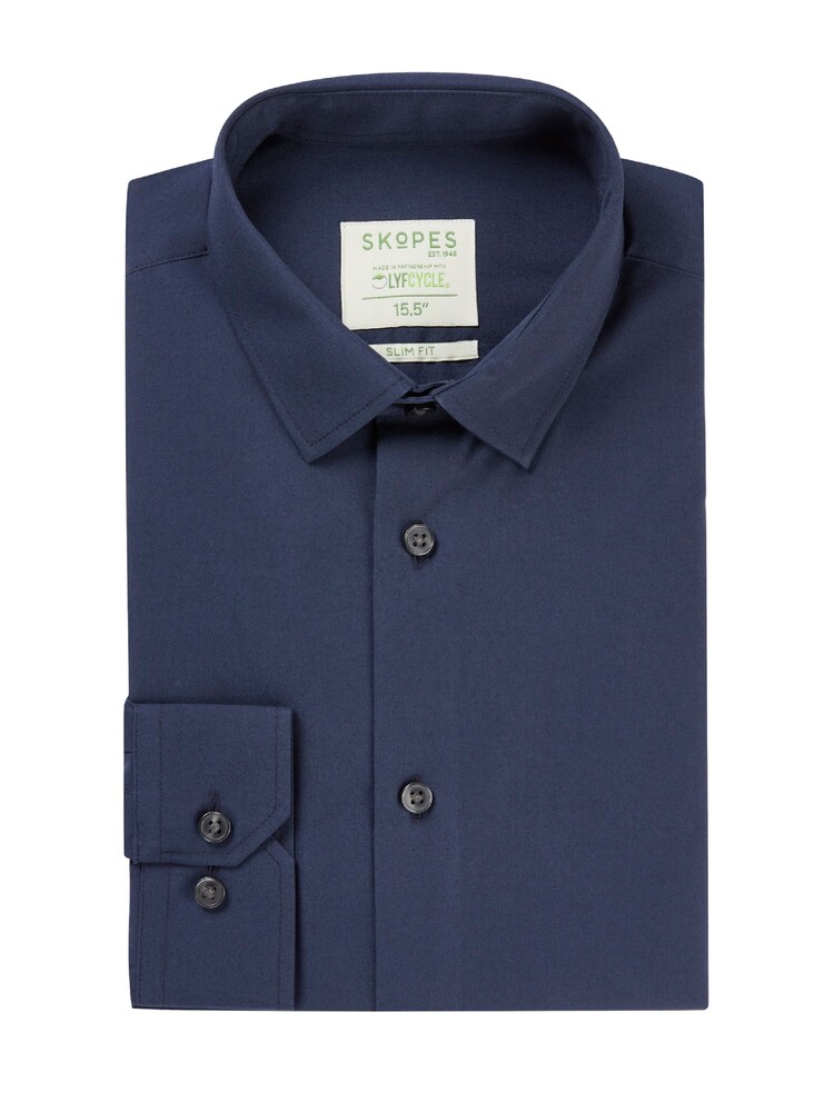 Skopes Blue Slim Fit Sustainable Formal Shirt - Image 4 of 4