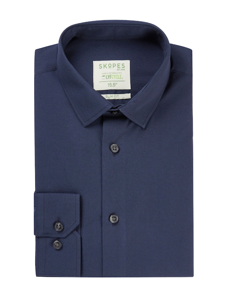 Skopes Blue Slim Fit Sustainable Formal Shirt - Image 4 of 4 Skopes Blue Slim Fit Sustainable Formal Shirt - Image 4 of 4