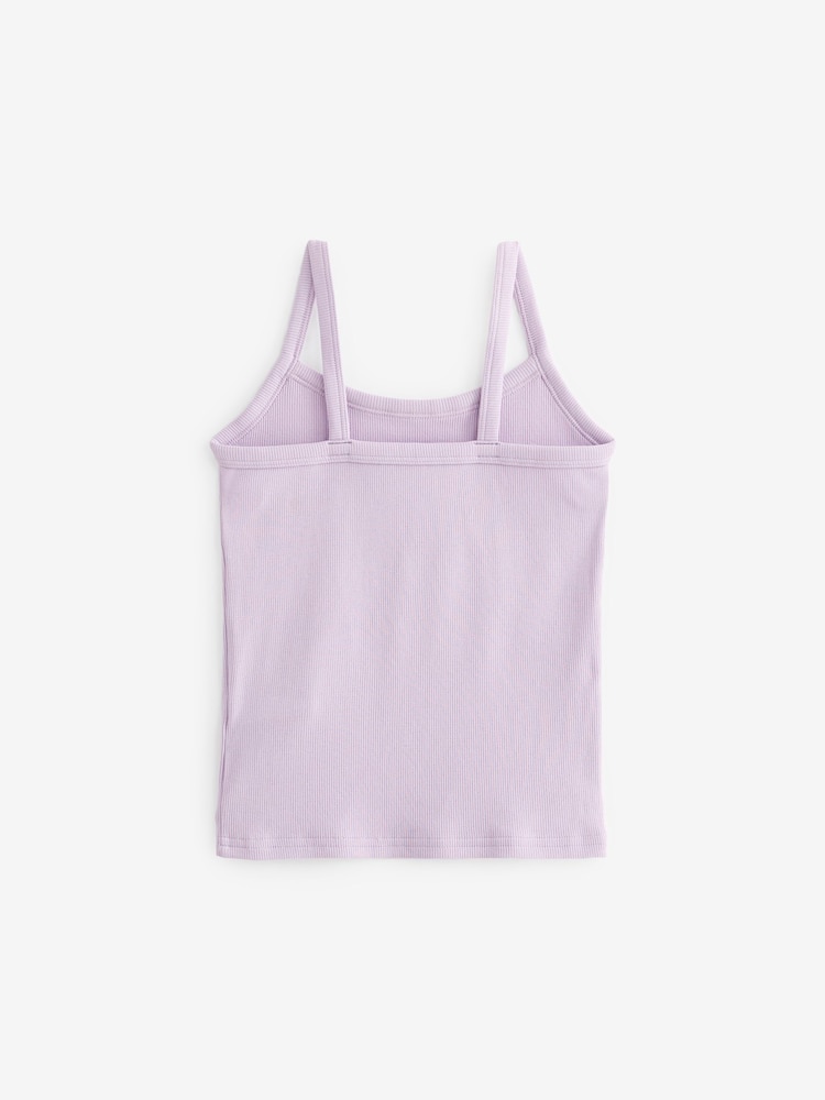 Multi Pastel Rib Cami Vests 5 Pack (1.5-16yrs) - Image 1 of 2