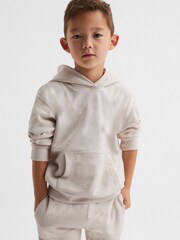 Reiss Cream Alexander Oversized Cotton Jersey Hoodie - Image 1 of 9
