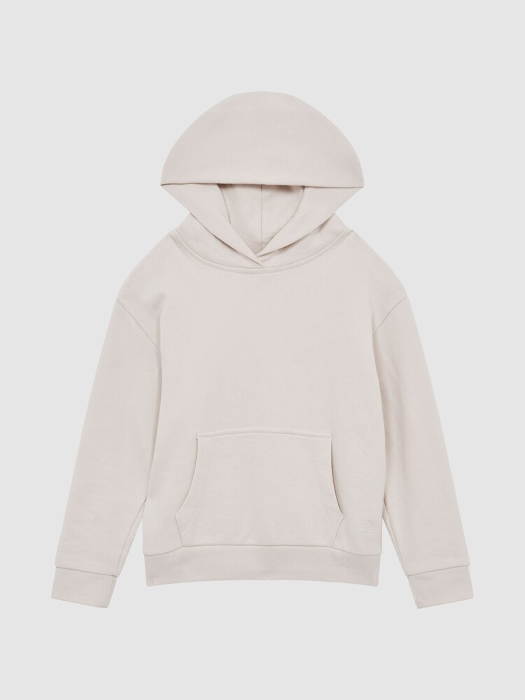 Reiss Cream Alexander Oversized Cotton Jersey Hoodie - Image 2 of 9