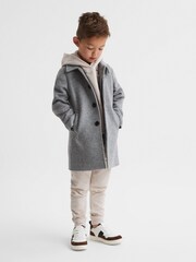 Reiss Cream Alexander Oversized Cotton Jersey Hoodie - Image 8 of 9