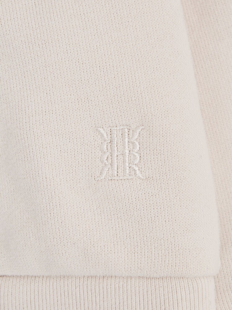 Reiss Cream Alexander Oversized Cotton Jersey Hoodie - Image 9 of 9