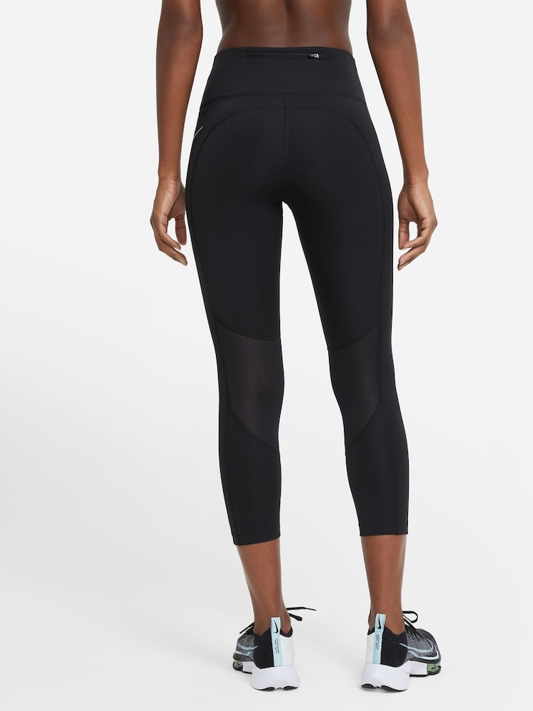 Nike Black Fast Mid Rise Crop Running Leggings - Image 2 of 9
