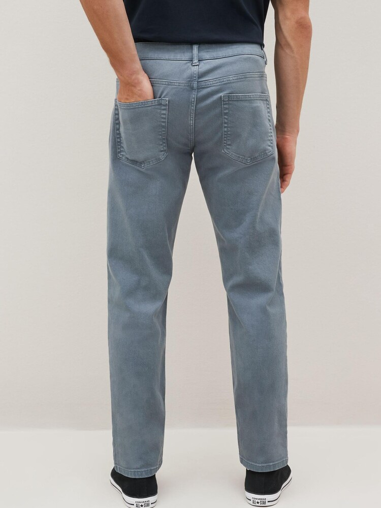 Blue Straight Coloured Stretch Jeans - Image 3 of 5