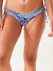 Blue Tie Side Briefs Bikini Bottoms - Image 1 of 4