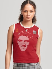 Superdry Red 100% Cotton Allstars Graphic Vest Top - Image 1 of 4