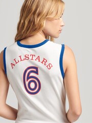 Superdry Cream 100% Cotton Allstars Graphic Vest Top - Image 2 of 4