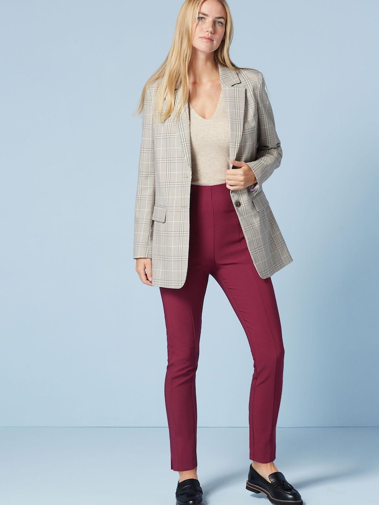 Beerenrot - Figurbetonte Skinny-Hose mit hohem Bund - Bild 2 von 5