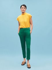 Green Tailored Turn-Up Taper Trousers - Image 2 of 4