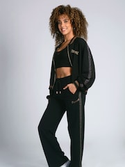 Pineapple Panel Black Wide Leg Joggers - Image 2 of 7